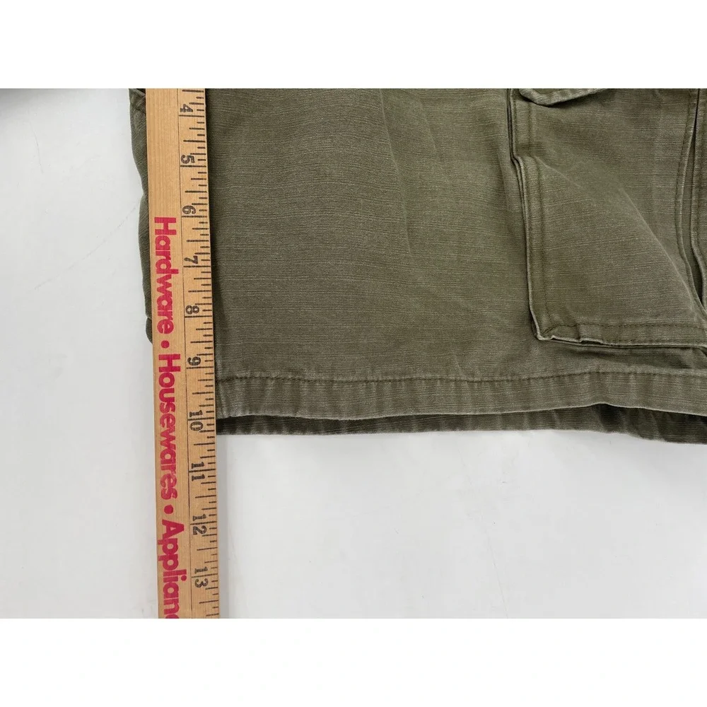 Duluth Trading Cargo Shorts Mens 46 Olive Green Cotton Canvas Workwear‎ Utility